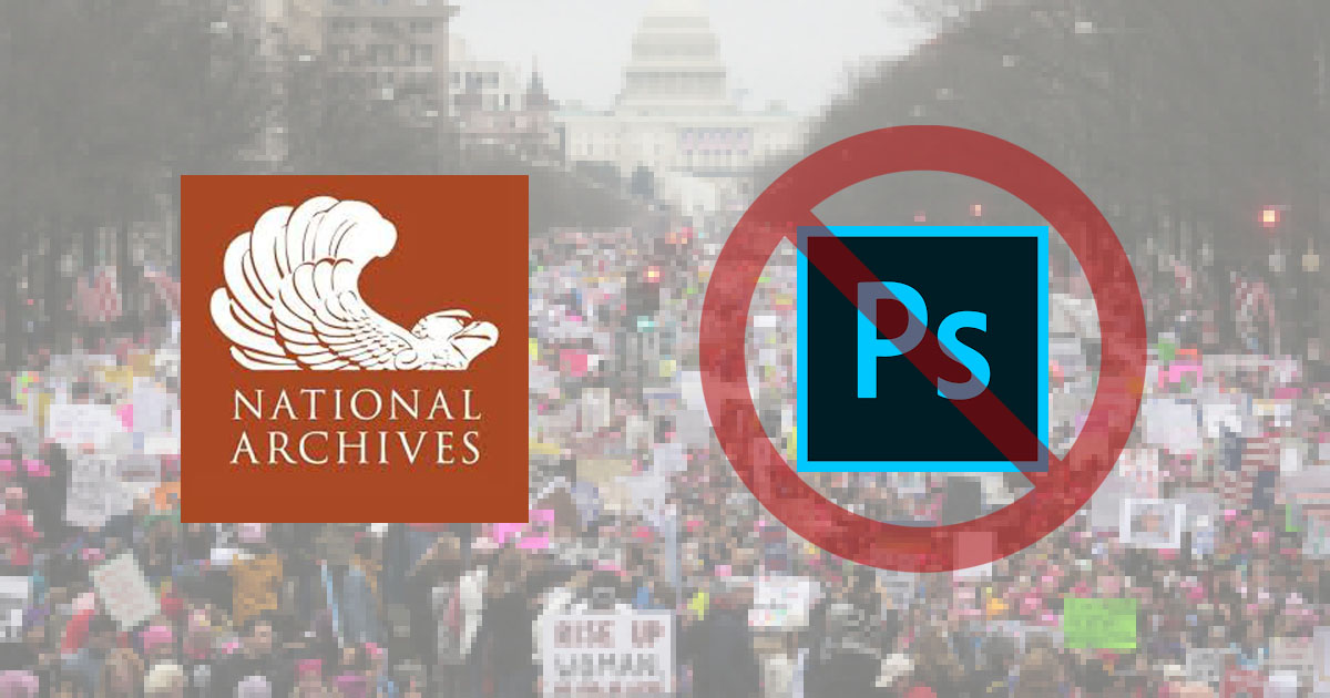 El desastre del Photoshop de la 'Marcha de las Mujeres' de los Archivos Nacionales